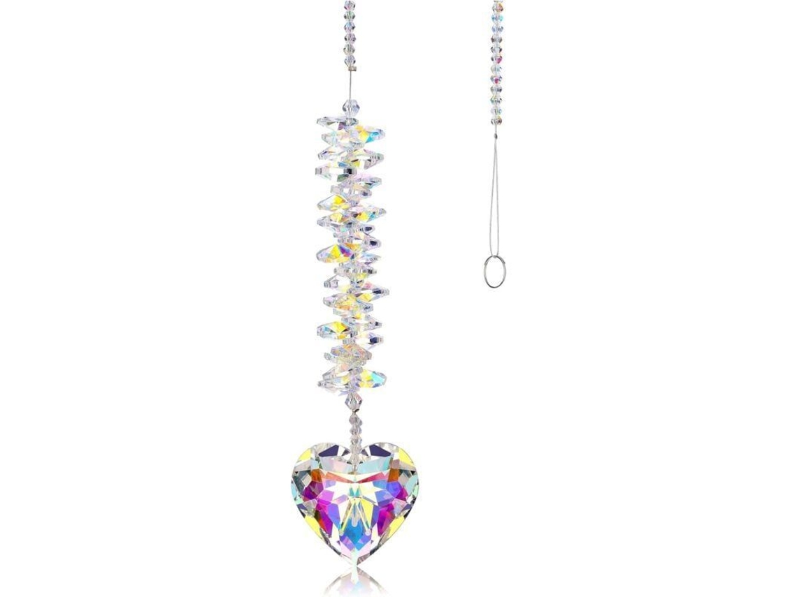 Decoração de Cristal Suncatcher com Pingente de Coração de Prisma K9 Transparente para Casa Jardim Janela S/MARCA