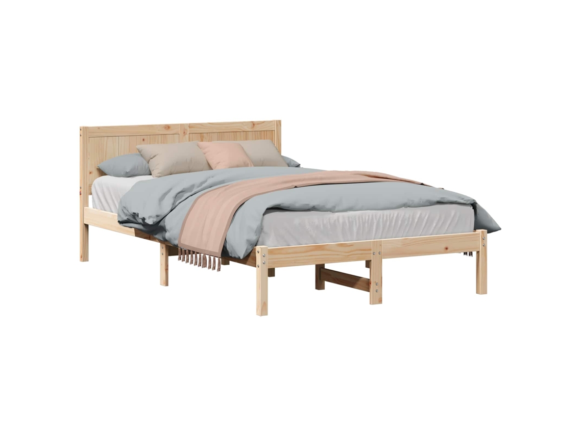 Estrutura da Cama Castanho em Madeira de Pinho Maciça MAISON EXCLUSIVE (120x190 cm)