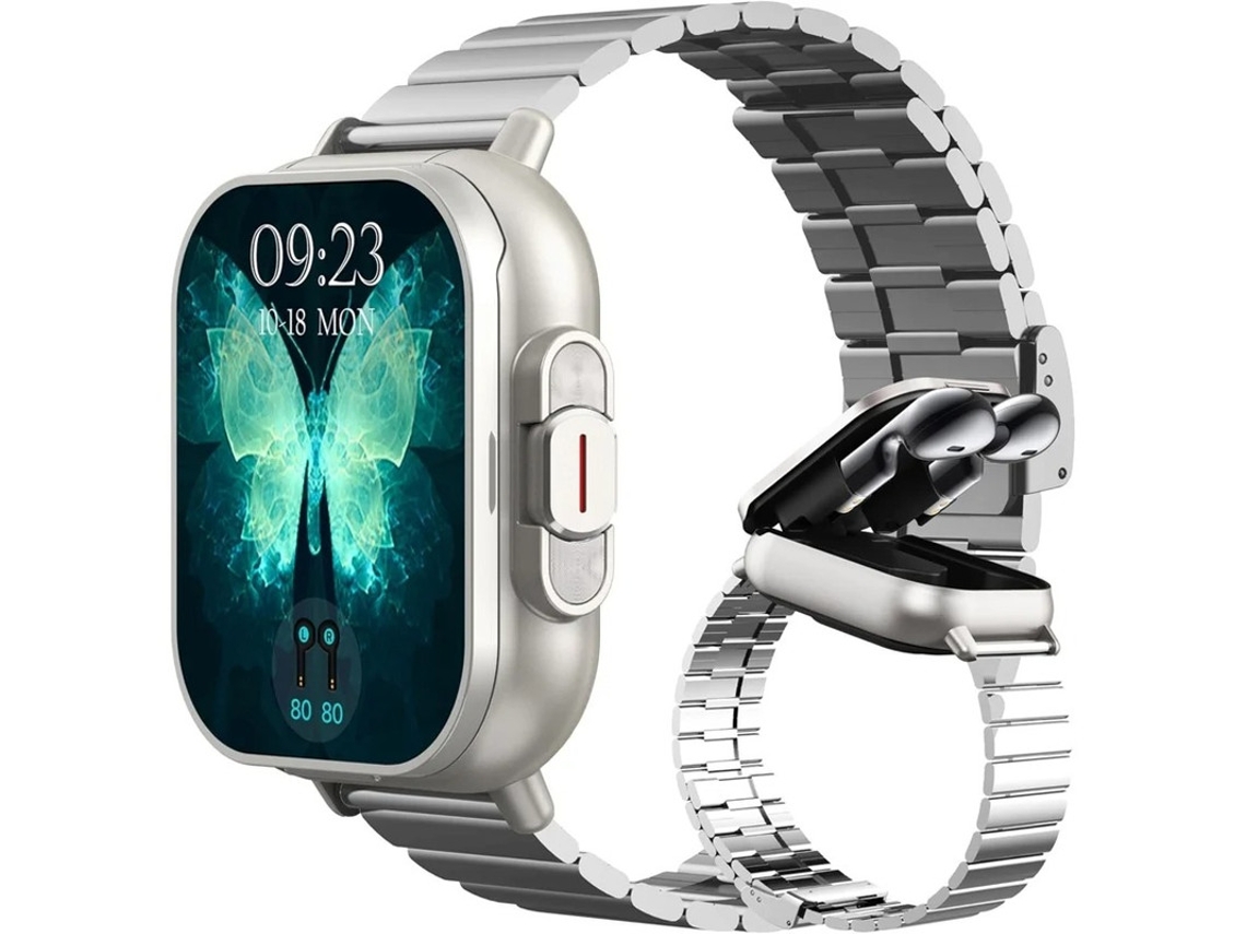 Smartwatch com auscultadores fazer/atender chamadas auscultadores sem fios relógio de fitness monitor de freqüência cardíaca imprensa arterial bestvite