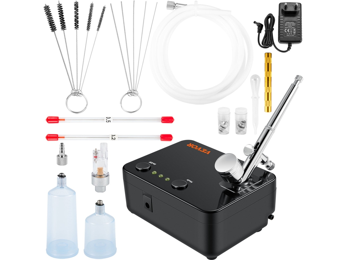 Kit de Aerógrafo com Sistema de Aerógrafo de Dupla Ação Modelo de Maquiagem para Unhas Artísticas VEVOR