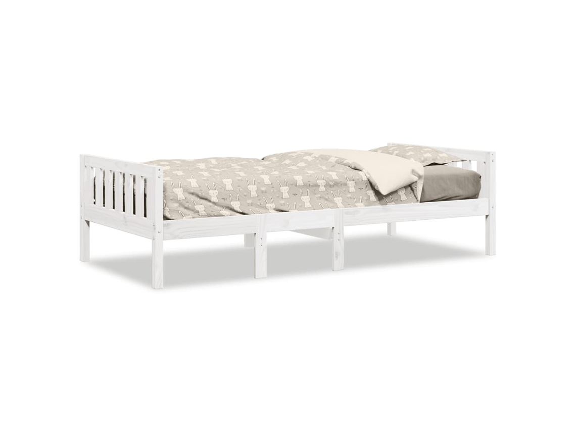 Cama de Criança Sem Colchão Pinho Maciço Branco MAISON EXCLUSIVE (90x200 cm)