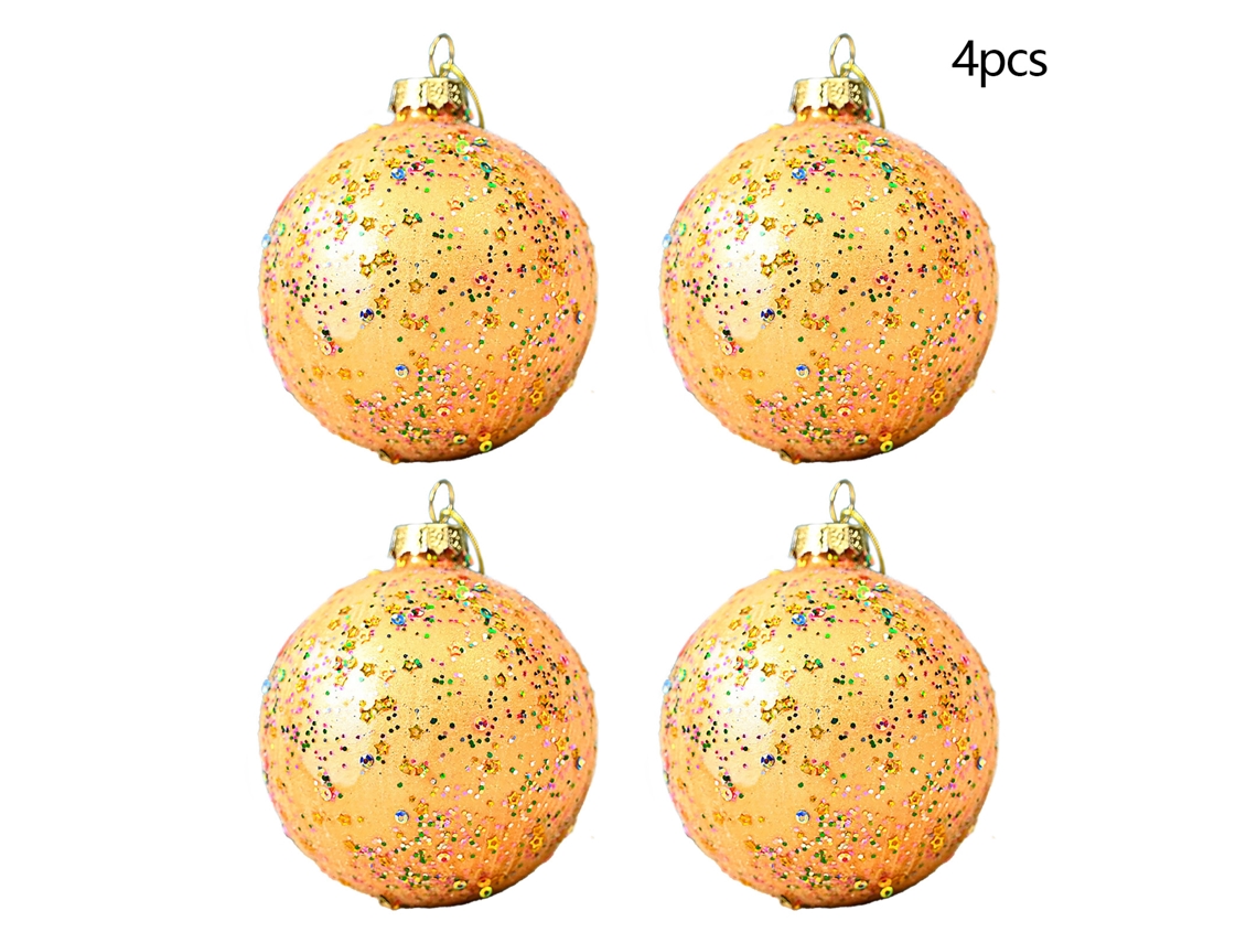 Bolas De Natal (pacote Com 4, Pintadas Criativas) Eoocoo