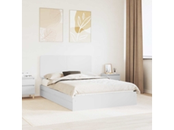 Vidaxl Cama Com Armazenamento Branco 140 X 200 Cm Derivados De Madeira