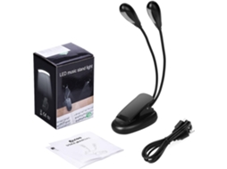 Luminária De Leitura 30, 5x 20, 3x 17, 8cm, 14 Leds, Recarregável Via Usb, Com Clipe Flexível