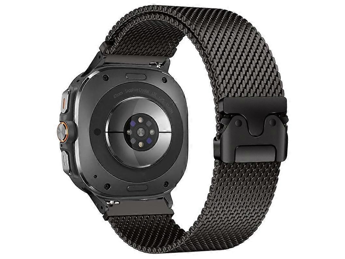 Pulseira De Aço Titânio Milanesa Com Fivela Tipo Guarda-chuva Para Samsung Galaxy Watch Ultra 47mm