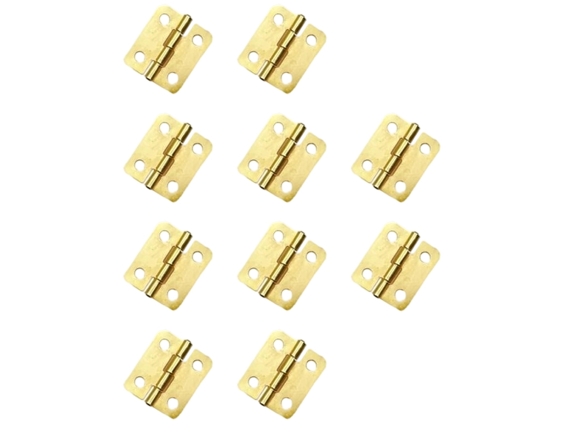 10-piece Set Of 18x16mm Gold Mini Metal Drawer Hinges, Small Cabinet Hardware (screws Included), Suitable For Dollhouses And Jewelry Boxes.
