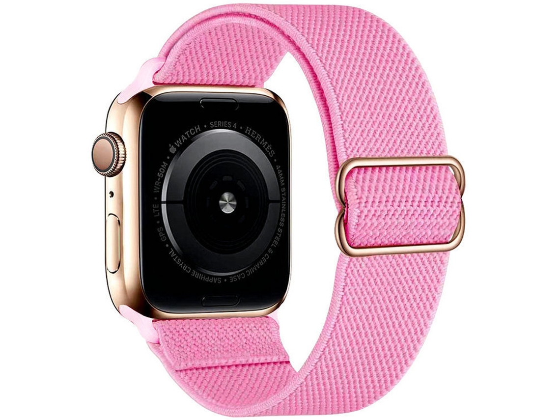 Bracelete Desportiva Elástica Para Apple Watch Series 11/10/9/8/7/6/5/4 Se 3/2/1 (41 Mm, 40 Mm, 38 Mm) Rosa Panoona