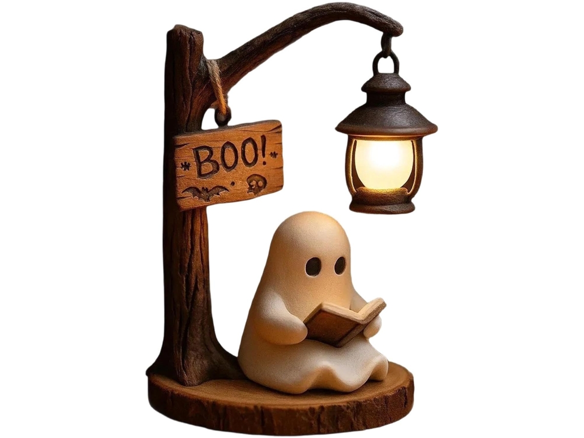 Luminária Noturna Para Quarto Infantil Com Fantasmas Lendo Livros.