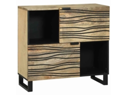 Vidaxl Buffet Castanho 80 X 33 X 75 Cm Madeira De Mangueira Maciça