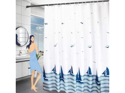 2026 cortina de Baño Impermeable Linjou 180x200 Cm, Tela de Poliéster Resistente Al Moho Lavable (azul)