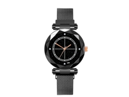 Reloj De Pulsera Hombre Moda Casual Dial De Aleación Espejo Cuarzo Negro