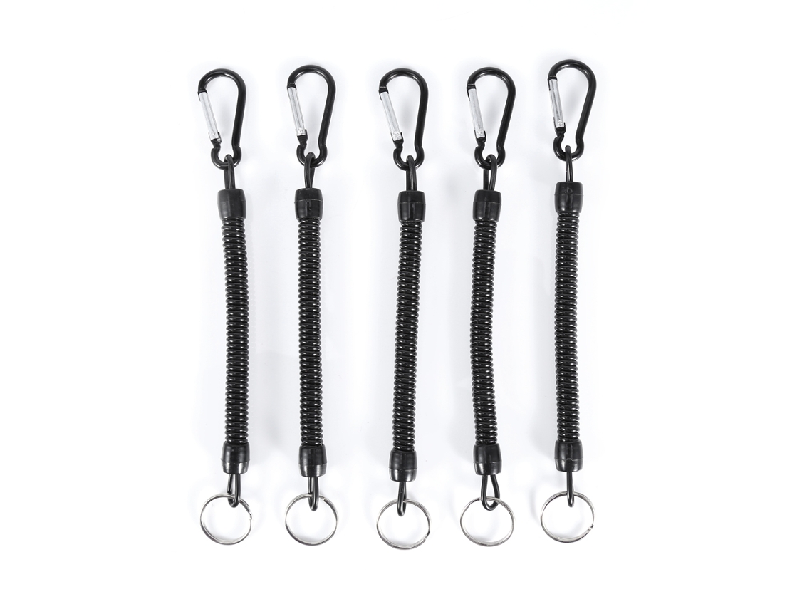 Conjunto de 5 Peças Linha Pesca Retrátil com Fivela, Corda para Barco, Acessórios Seguros, Preto. AQUAFORGE
