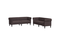 Maison Exclusive - 2 Pcs Conjunto De Sofás Tecido Castanho-escuro