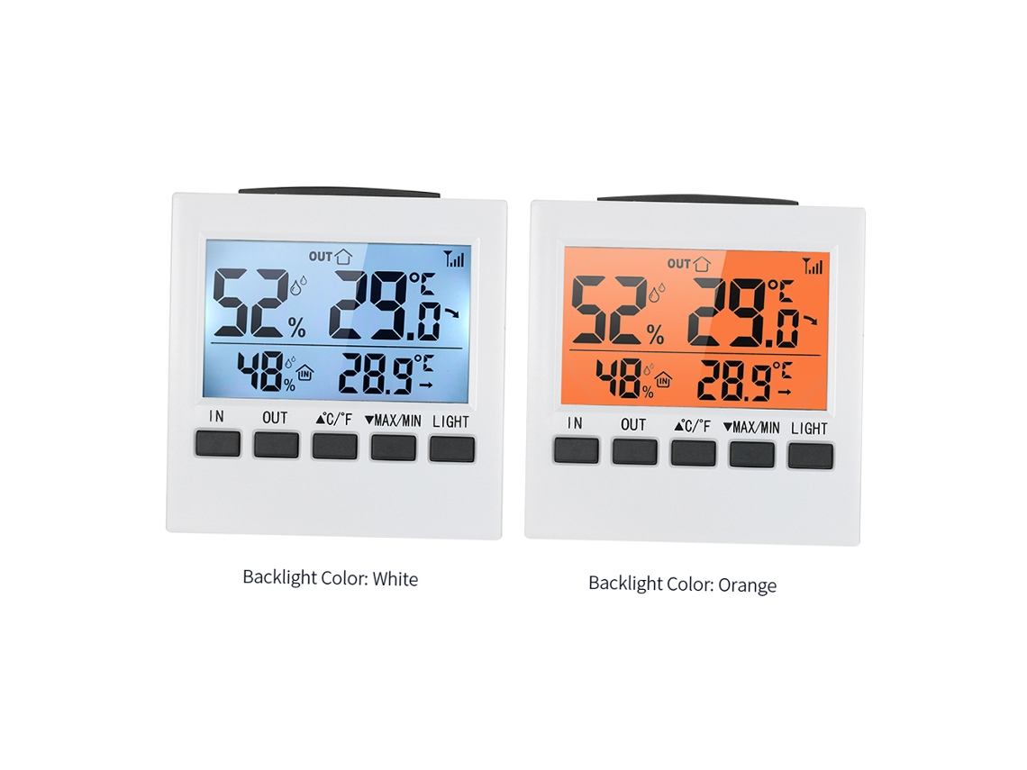 Termômetro Higrômetro Digital Sem Fio LCD Interno/externo com Valores Máx/min e Transmissor | S/MARCA