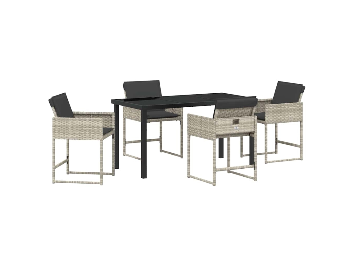 Maison Exclusive - Conjunto De Jantar Para Jardim 5 Pcs Cinzento-claro Vime Pe