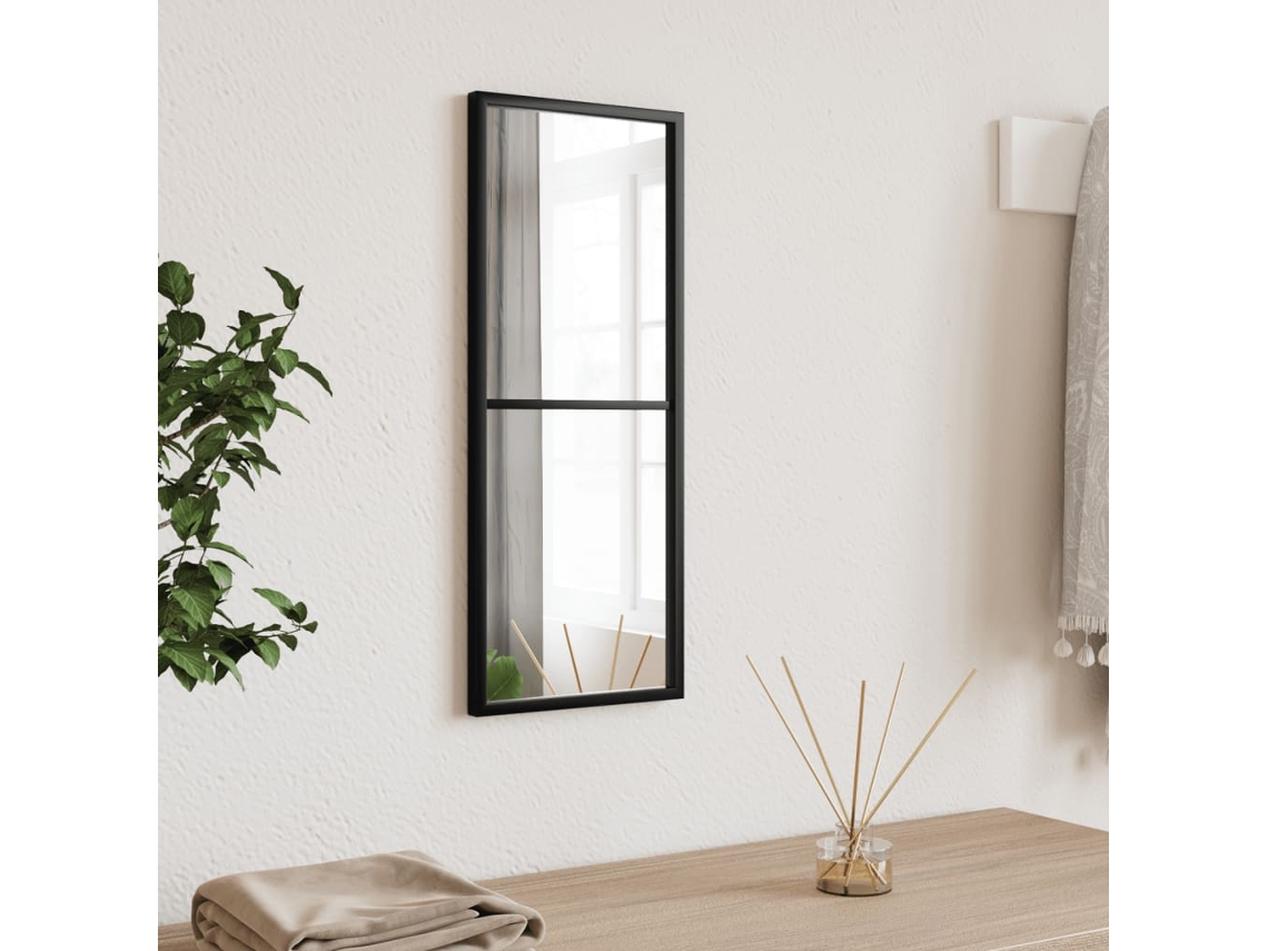 Vidaxl Espelho de Parede Retangular 20x50 Cm Ferro Preto
