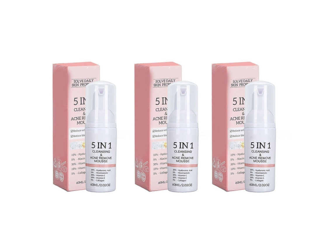 Último Modelo De 2025, 3 Unidades, 60 Ml, 5 Em 1, Espuma De Limpeza Facial Hidratante...