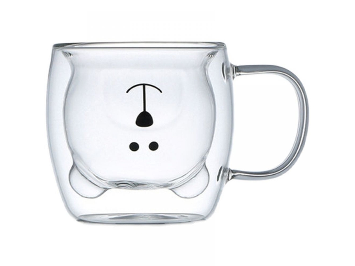 Copo De Água Com Alça E Estampa De Urso Branco