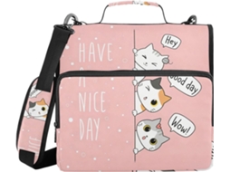 Organizador De Fichário Com Vários Bolsos E Alça, 3, 8cm De Largura, 3 Estojos Em Formato De Sino, Pasta Lápis