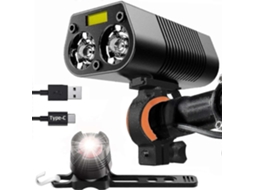 Lurelia Farol De Bicicleta De 5000 Lúmens Com 3 Leds, Super Brilhante, Dianteiro E Traseiro, Recarregável Via Usb, Com 6 Modos De Iluminação