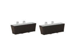 Conjunto 2 Varanda Vidaxl Preto Aço (50 X 17 X 17 Cm)