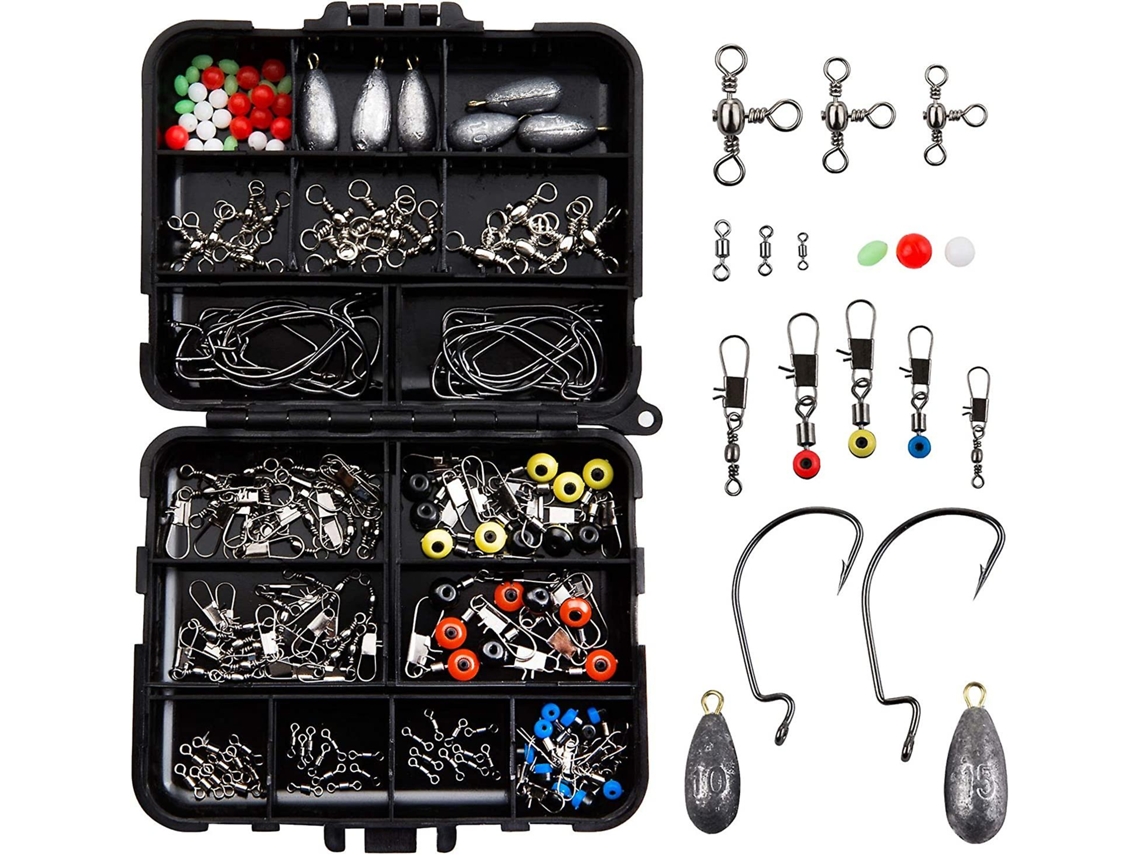 Kit De Acessórios Para Pesca Com 160 Peças, Caixa De Equipamentos Com Ganchos, Contas, Articulações, Plugues E Conectores Slowmoose