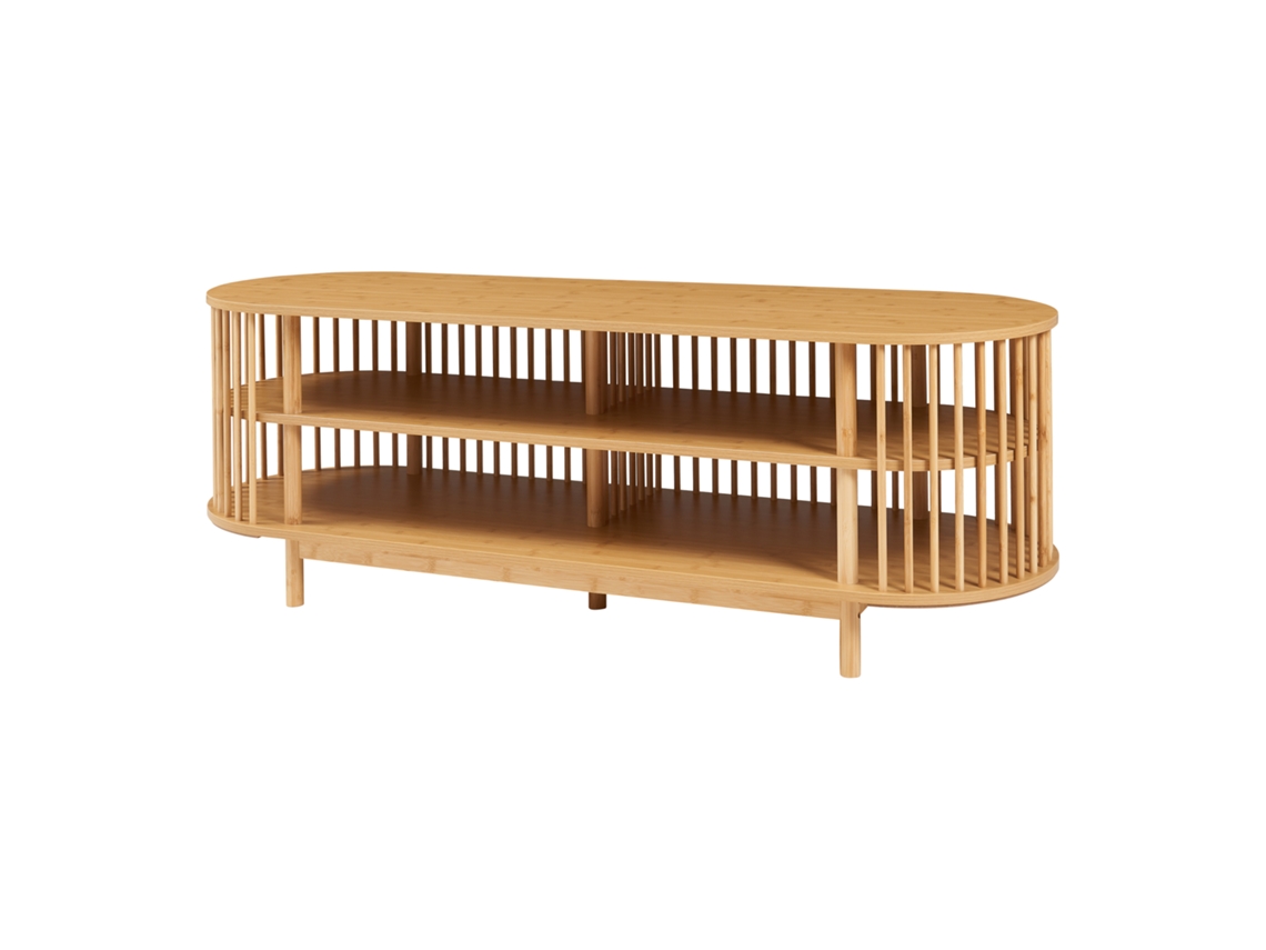 Mesa De Tv Jarvenpaa Bambu 4 Compartimentos 150x48x50cm Natural [EN.CASA]