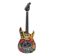Relógio de parede Baok Guitarra com simulação de hora precisa para decoração de casa, quarto e sala (modelo 5680).