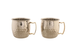 Conjunto De 2 Canecas Home Esprit Dourado Prateado Loft 480 Ml (2 Unidades)