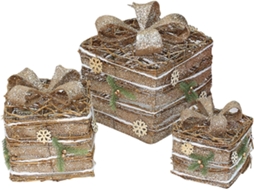 Conjunto De Presente De Natal Com 3 Peças, Artigos Decorativos Para Festivais, Feriados, Ano Novo