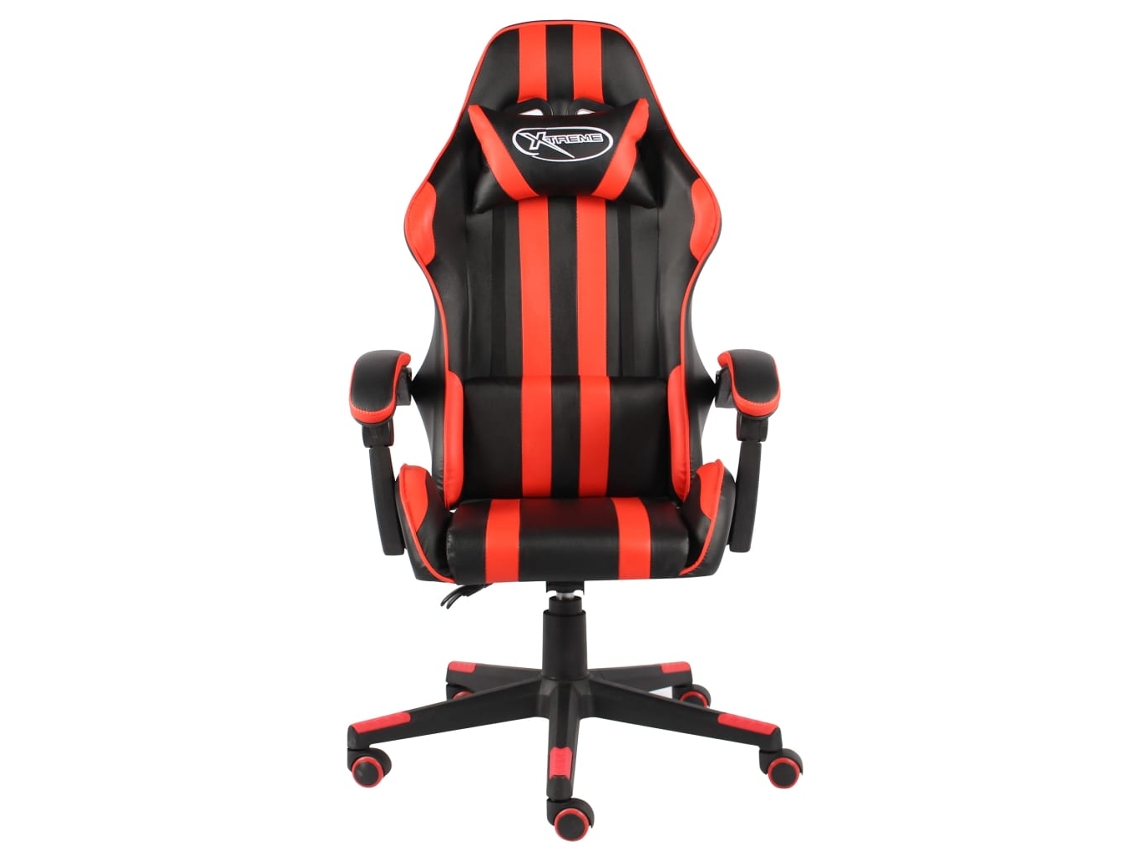 Cadeira Estilo Corrida MAISON EXCLUSIVE Couro Artificial Preto e Vermelho