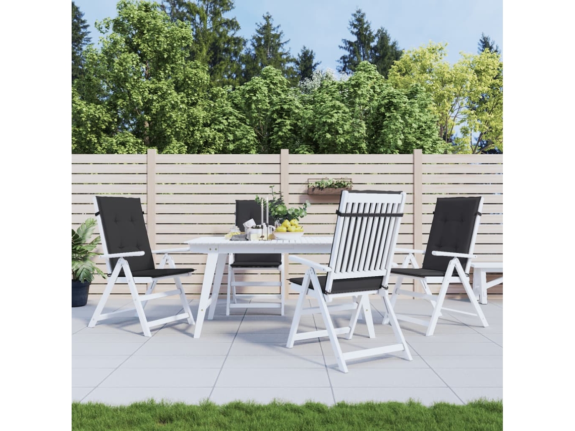 Vidaxl Almofadões Para Cadeiras Altas De Jardim 4 Pcs Tecido Preto