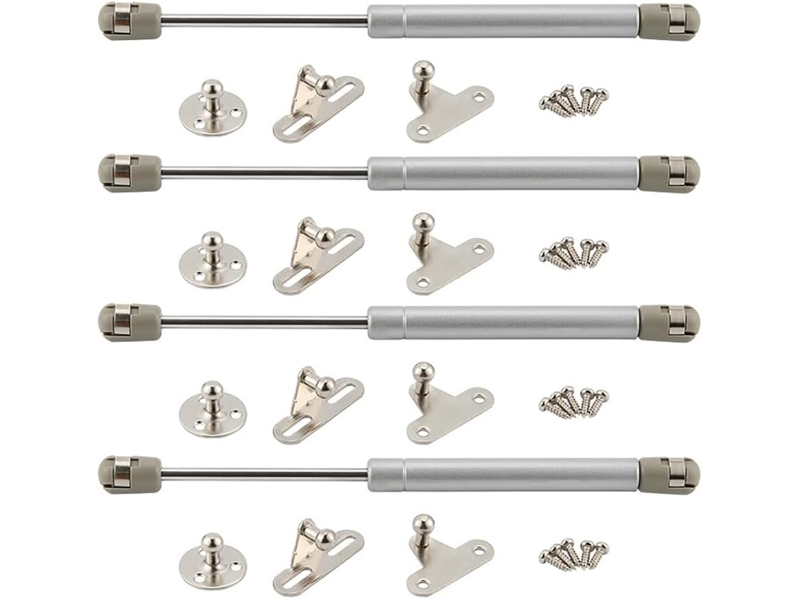 Haste De Suporte Com Mola A Gás Para Armário, Pacote Com 4 Unidades, 10 Polegadas, Prata, Para Portas, Com Força De 20n