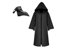 Fantasia de Médico da Peste com Capuz e Máscara de Nariz Comprido para Halloween e Cosplay Infantil e Adulto 02 Infantil 120