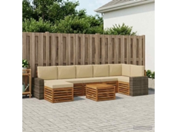 Vidaxl Conjunto De Sofás Para Exterior 8 Unid. Natural E Bege