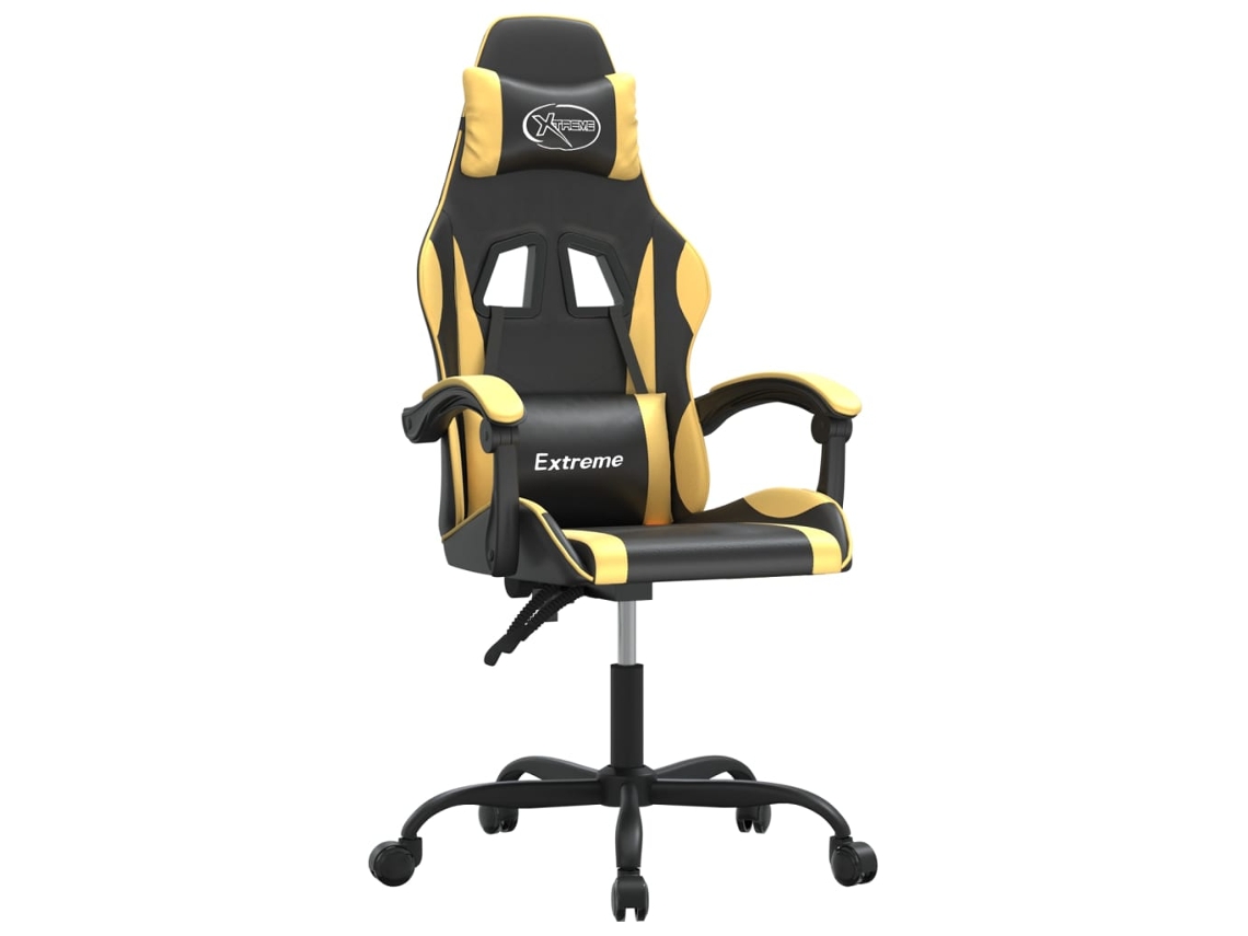 Cadeira de gaming VIDAXL Preto Couro Artificial (57.5x59.5x131 cm)