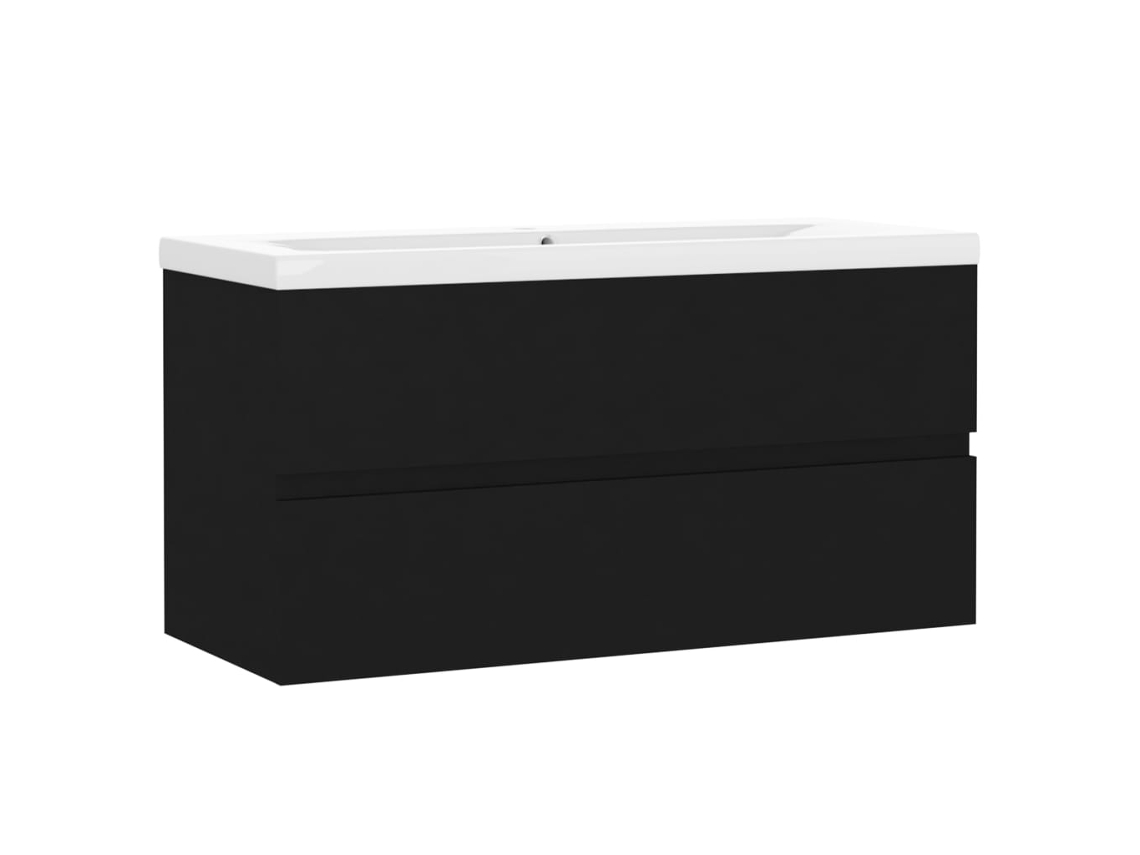 Sink Cabinet With Basin, Sink Cabinets With Basins Vidaxl Preto Madeira Processada (90 X 38.5 X 45 Cm)