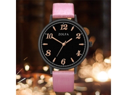 Reloj De Muñeca De Aleación Con Dial Redondo Analógico De Cuarzo Para Mujer Y Hombre (rojo Rosa)