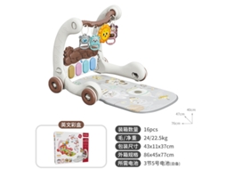 Brinquedo 2 em 1 para Bebês: Andador Multifuncional com Pedais e Piano.harpa Solar Zoológico Espacial CHENNNLS