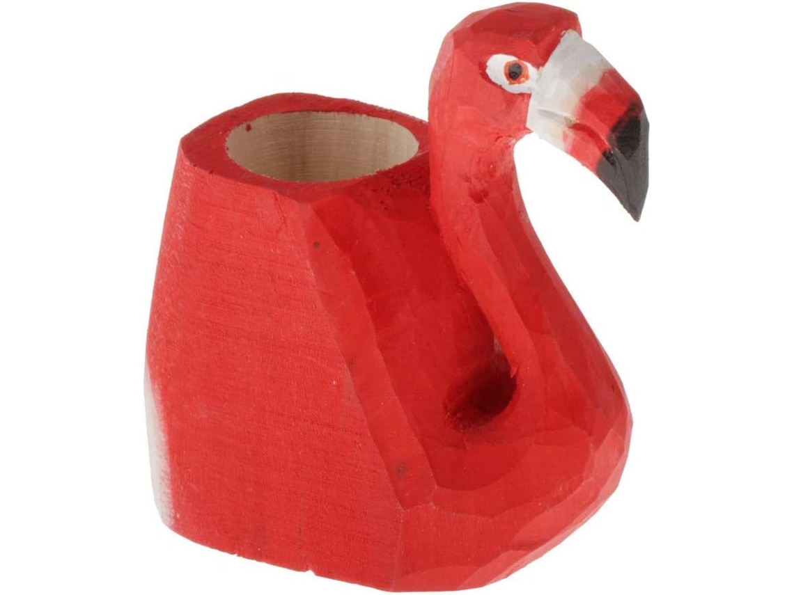 Porta Lápis Decorativo De Madeira, Organizador De Computador Casa E Escritório Flamingo