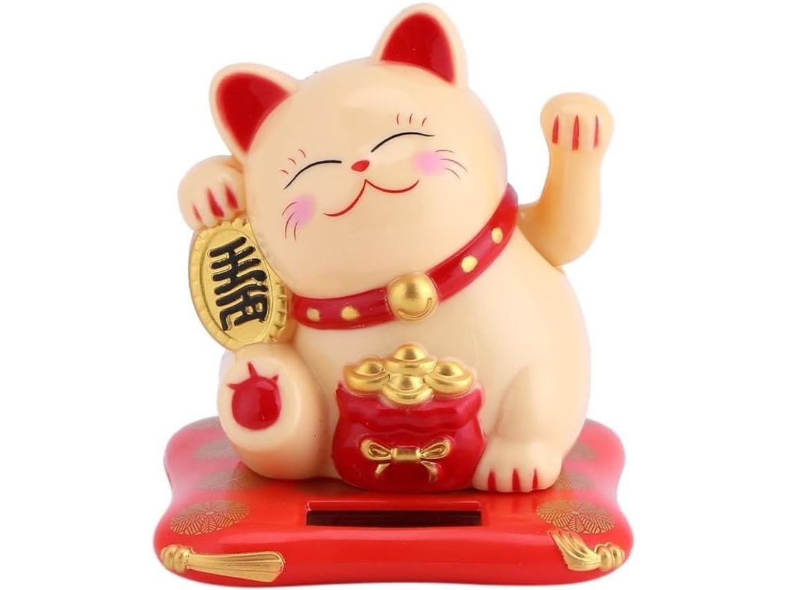 Gato Da Sorte Com Braço Móvel Solar Para Decoração De Casa E Carro