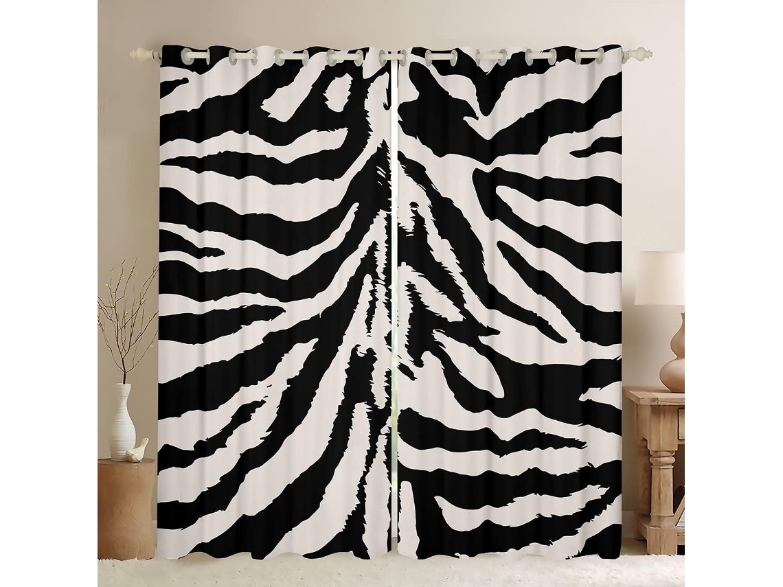 Cortinas Blackout Com Estampa De Zebra Para Crianças, Meninas E Adultos, Natal, Animais Selvagens, Textura Abstrata De