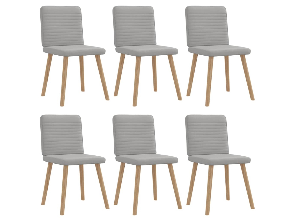 Vidaxl Cadeiras De Jantar 6 Pcs Tecido Cinza Nuvem