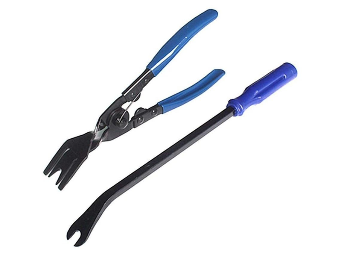 Kit de ferramentas azul para remoção de molduras e acessórios internos de carros.
