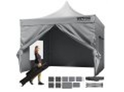 VEVOR Pop-Up Tenda Outdoor Dossel Gazebo Tenda 10X10Ft com Parede Lateral Cinza Escuro