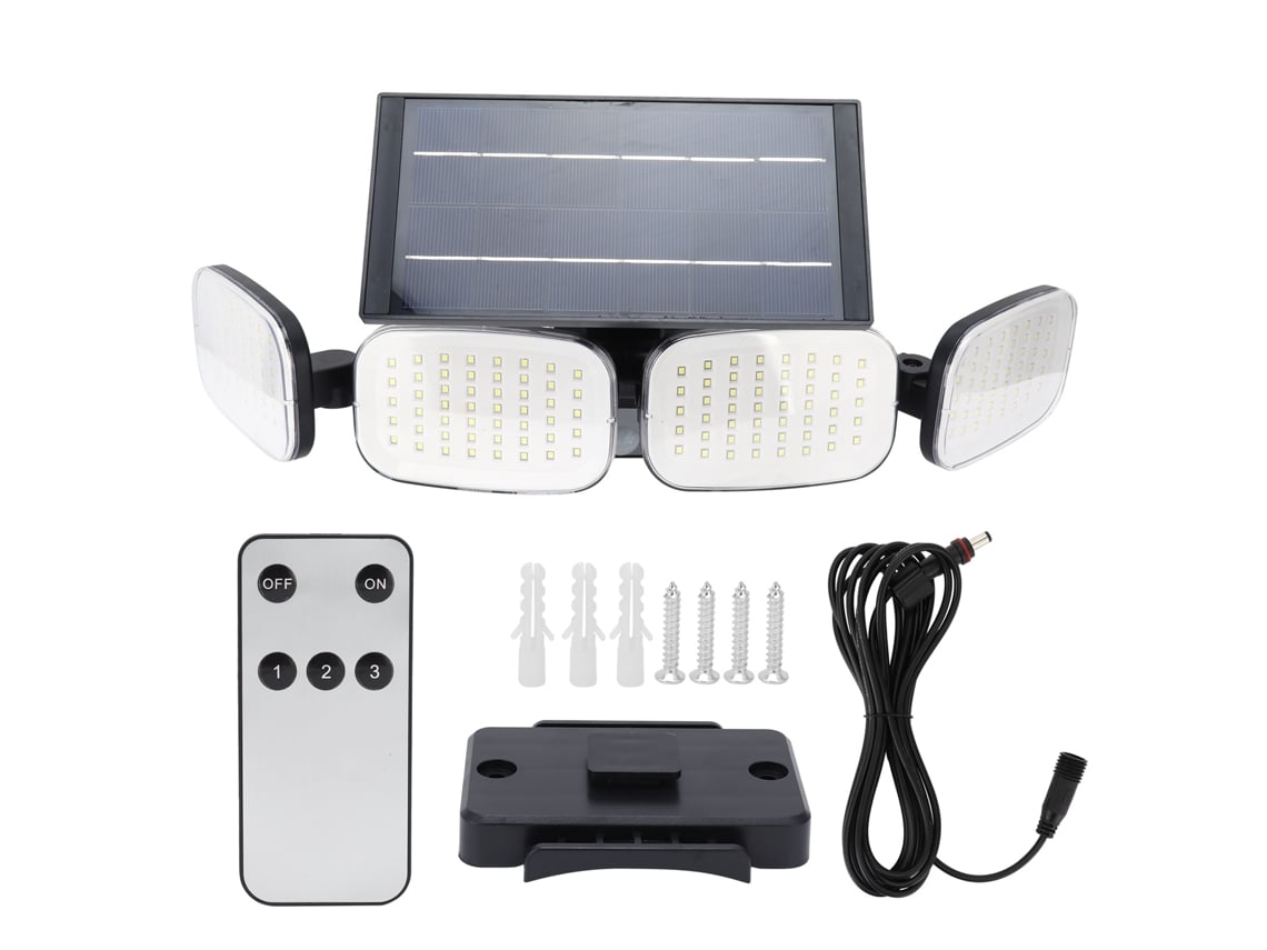 Lâmpada Solar de Parede com 100/120 LEDs com Sensor PIR IP65 para Jardim S/MARCA