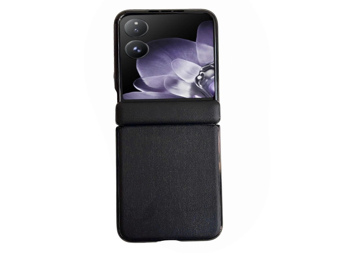 Capa De Celular Com Textura De Couro De Cor Sólida E Eixo Magnético Integrado