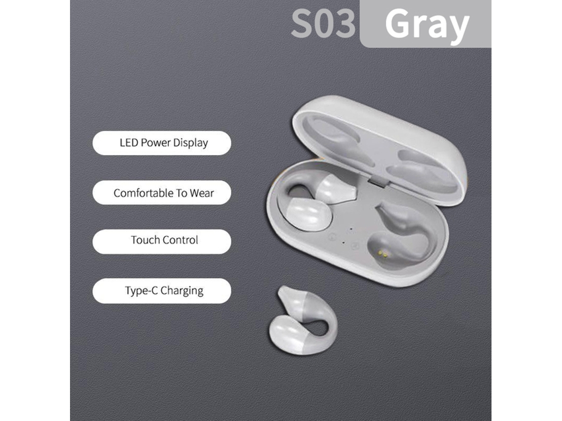 Hifi Wireless Headphone Bone Conduction Concept Ear-Clip Sports Game Música Controle de Toque Noise Cancelling Tws Bluetooth Auscultadores