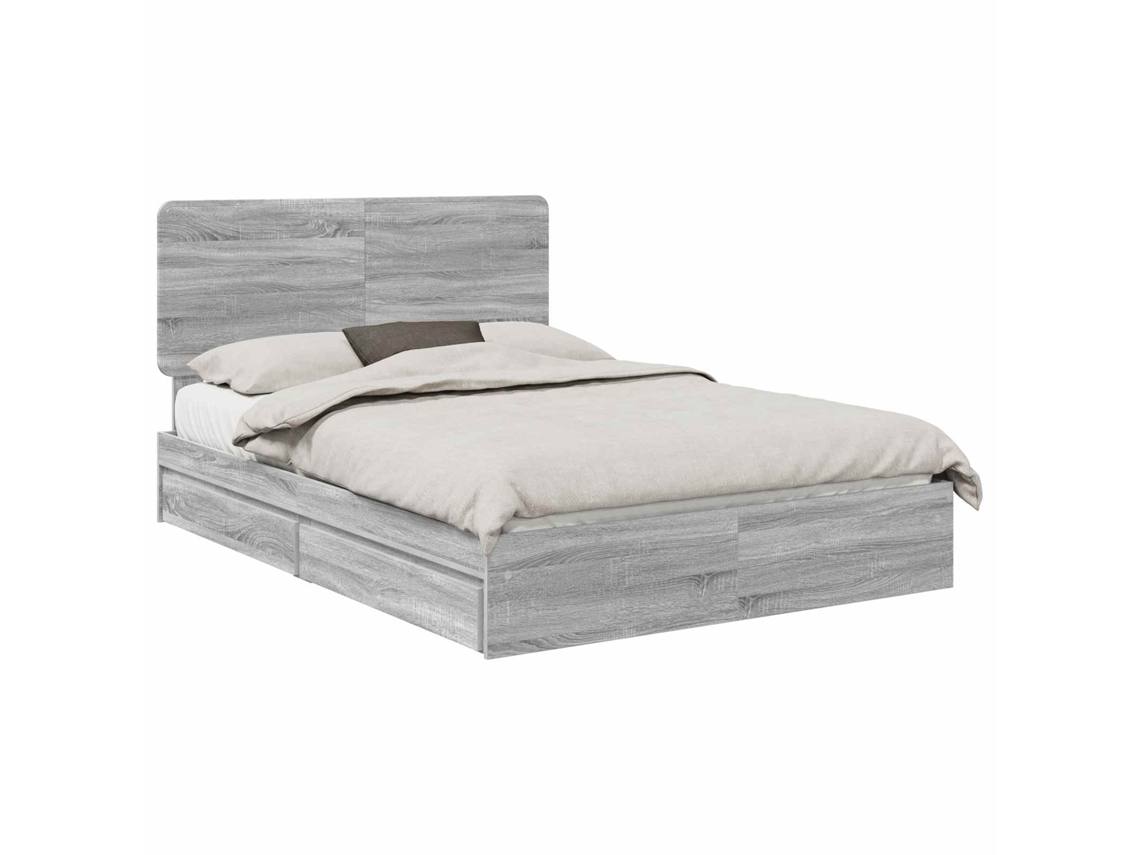 Cama com Armazenamento com Cabeceira Cinza Sonoma 150x200 cm MAISON EXCLUSIVE
