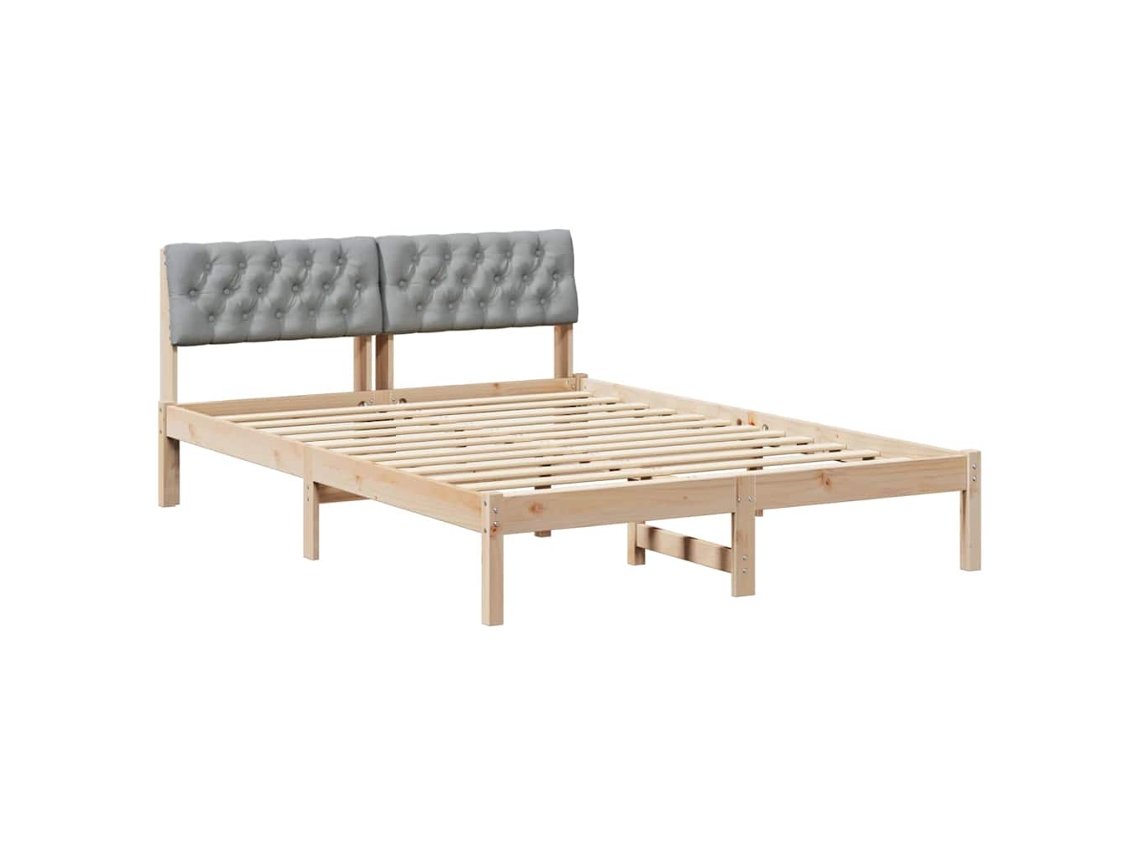 Estrutura da Cama Marrom e Cinza Claro 140 X 190 Cm MAISON EXCLUSIVE